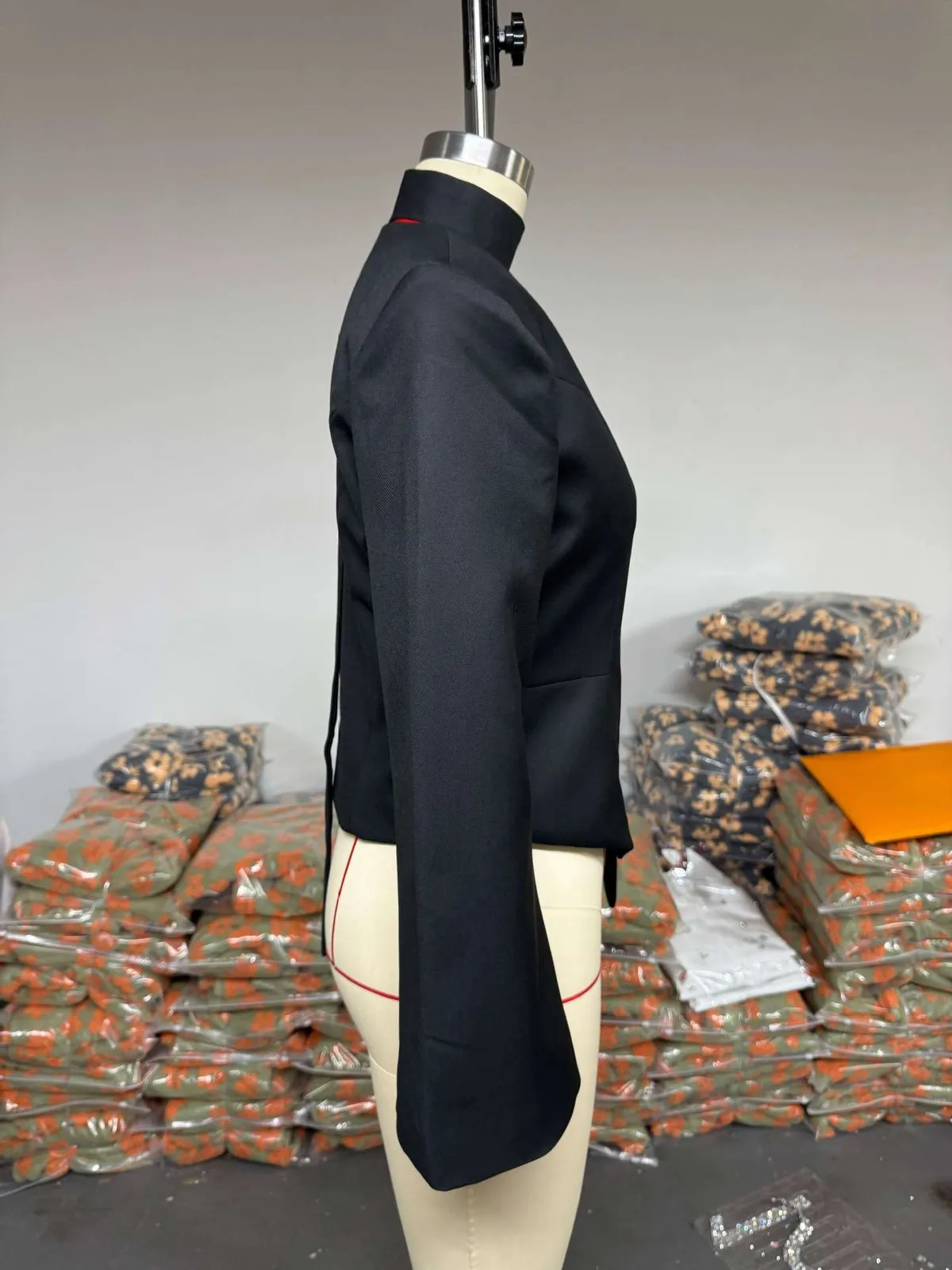 Women's Casual Blazer Jacket - Long Sleeve V-Neck Solid Color Scarf Detail - European & American Fashion 2026 Style - Ladies' Office Wear, Trendy Outerwear showcase 17