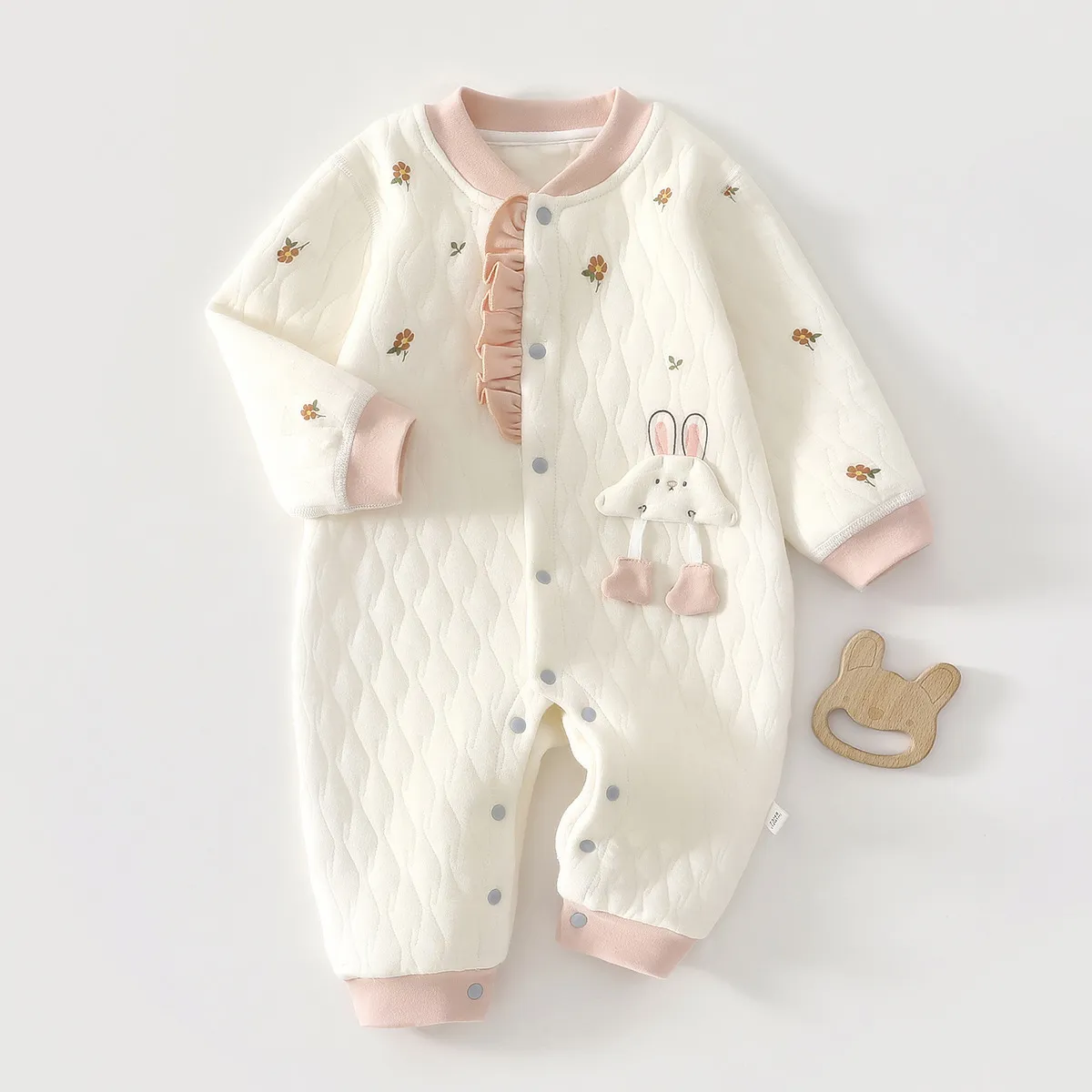 Baby Sleeping Bag Winter Warm Quilted Jumpsuit Long Sleeve Crawling Suit for Boys and Girls Newborn Infant Toddler Thick Padded Outfit thumbnail 1