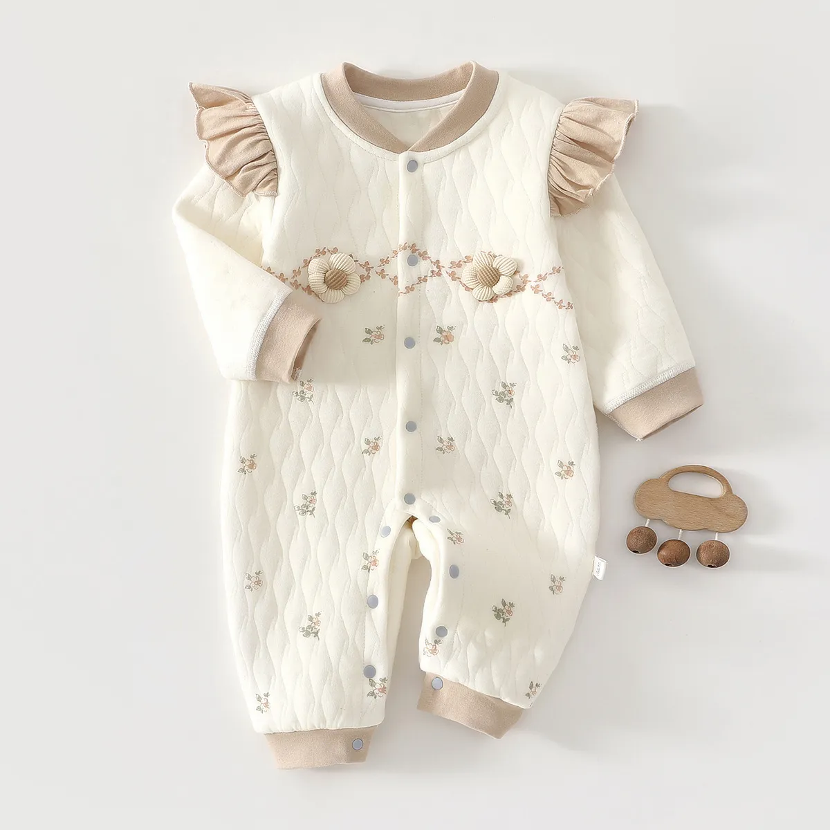 Baby Sleeping Bag Winter Warm Quilted Jumpsuit Long Sleeve Crawling Suit for Boys and Girls Newborn Infant Toddler Thick Padded Outfit thumbnail 7