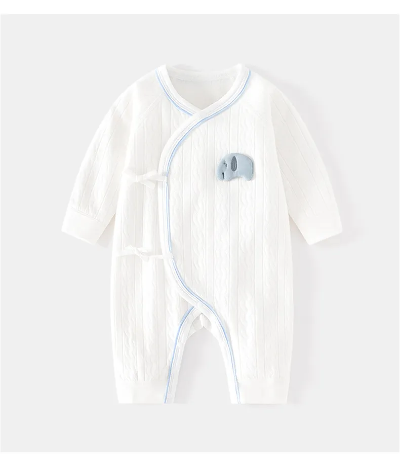Newborn Baby Cotton Jumpsuit - Four-Season Pajamas with Jacquard Straps - Cute Cartoon Harem Design for Boys and Girls showcase 5