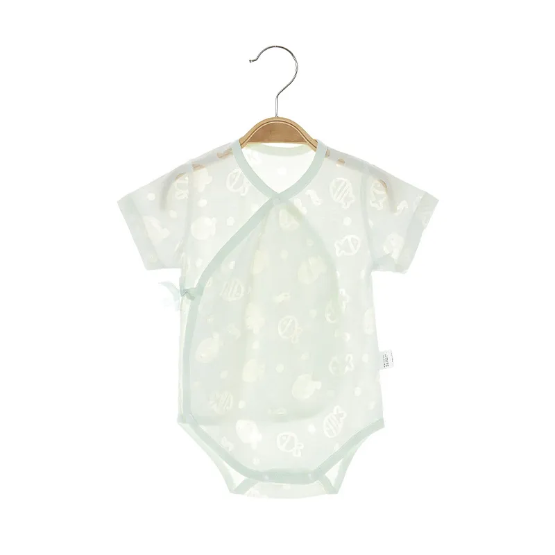 Baby Summer Clothes Set - Short Sleeve Thin Triangle Harem Newborn One-Piece Pajamas - Breathable Romper for Infants thumbnail 7