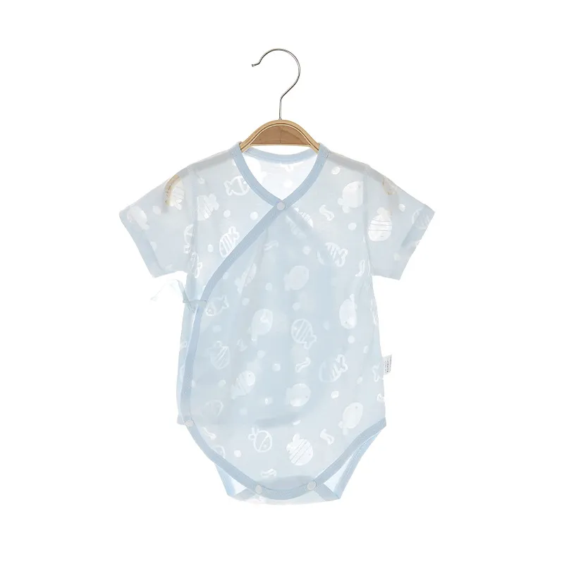 Baby Summer Clothes Set - Short Sleeve Thin Triangle Harem Newborn One-Piece Pajamas - Breathable Romper for Infants thumbnail 6