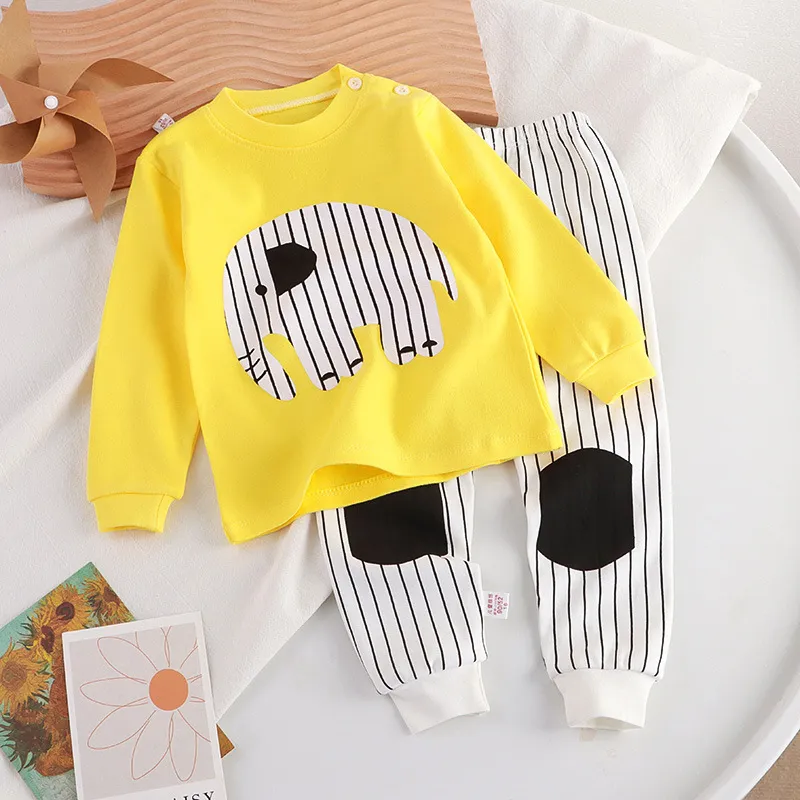 Kids Cotton Pajama Set - Soft Spring/Autumn Underwear Suit for Boys and Girls - Baby Sleepwear, Home Clothing Wholesale thumbnail 10