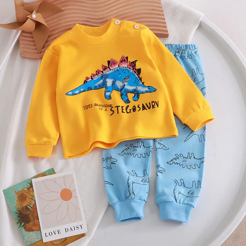 Kids Cotton Pajama Set - Soft Spring/Autumn Underwear Suit for Boys and Girls - Baby Sleepwear, Home Clothing Wholesale thumbnail 7