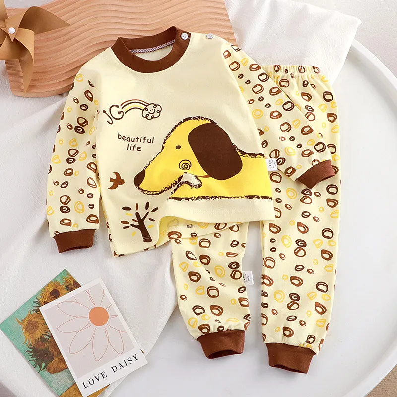Kids Cotton Pajama Set - Soft Spring/Autumn Underwear Suit for Boys and Girls - Baby Sleepwear, Home Clothing Wholesale thumbnail 8