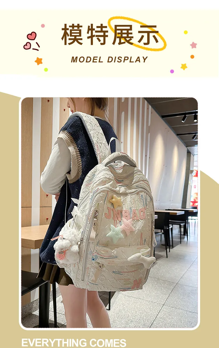 Cute Lightweight Backpack for Teenage Girls - Large Capacity Schoolbag for Junior High and High School Students - Kawaii Style Bookbag showcase 6