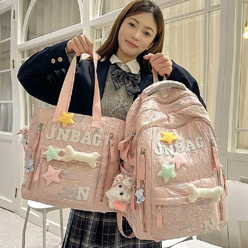 Cute Lightweight Backpack for Teenage Girls - Large Capacity Schoolbag for Junior High and High School Students - Kawaii Style Bookbag thumbnail 2