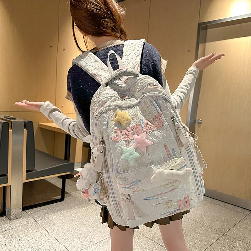 Cute Lightweight Backpack for Teenage Girls - Large Capacity Schoolbag for Junior High and High School Students - Kawaii Style Bookbag thumbnail 3