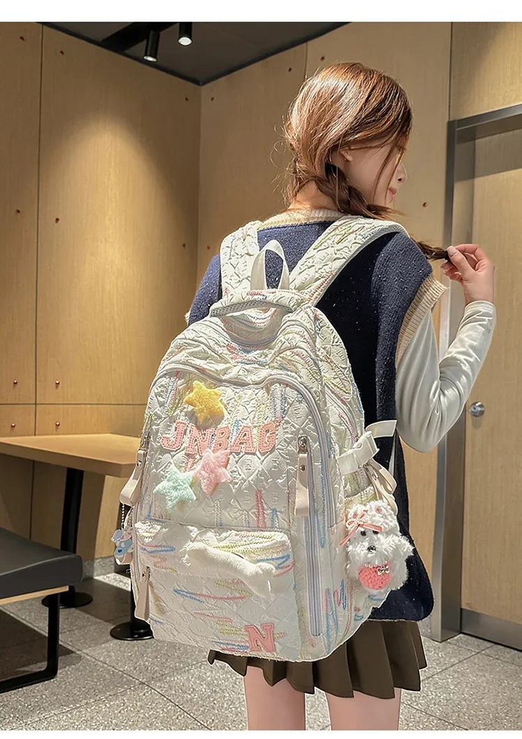 Cute Lightweight Backpack for Teenage Girls - Large Capacity Schoolbag for Junior High and High School Students - Kawaii Style Bookbag showcase 10