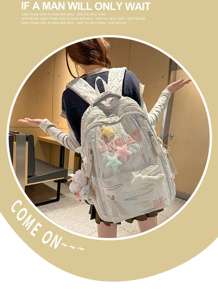 Cute Lightweight Backpack for Teenage Girls - Large Capacity Schoolbag for Junior High and High School Students - Kawaii Style Bookbag showcase 7