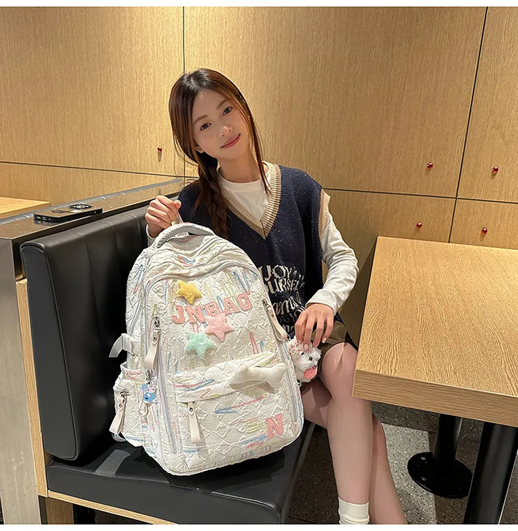 Cute Lightweight Backpack for Teenage Girls - Large Capacity Schoolbag for Junior High and High School Students - Kawaii Style Bookbag showcase 13