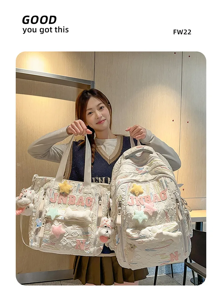 Cute Lightweight Backpack for Teenage Girls - Large Capacity Schoolbag for Junior High and High School Students - Kawaii Style Bookbag showcase 9