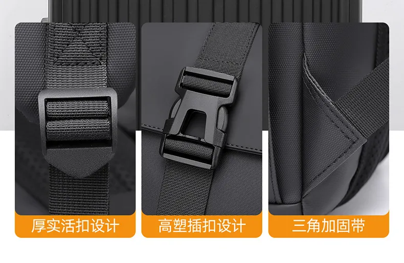 Men's Multifunctional Backpack, Simple Business Style, Large Capacity Laptop Bag, Short Trip Travel Backpack, Student School Bag showcase 19