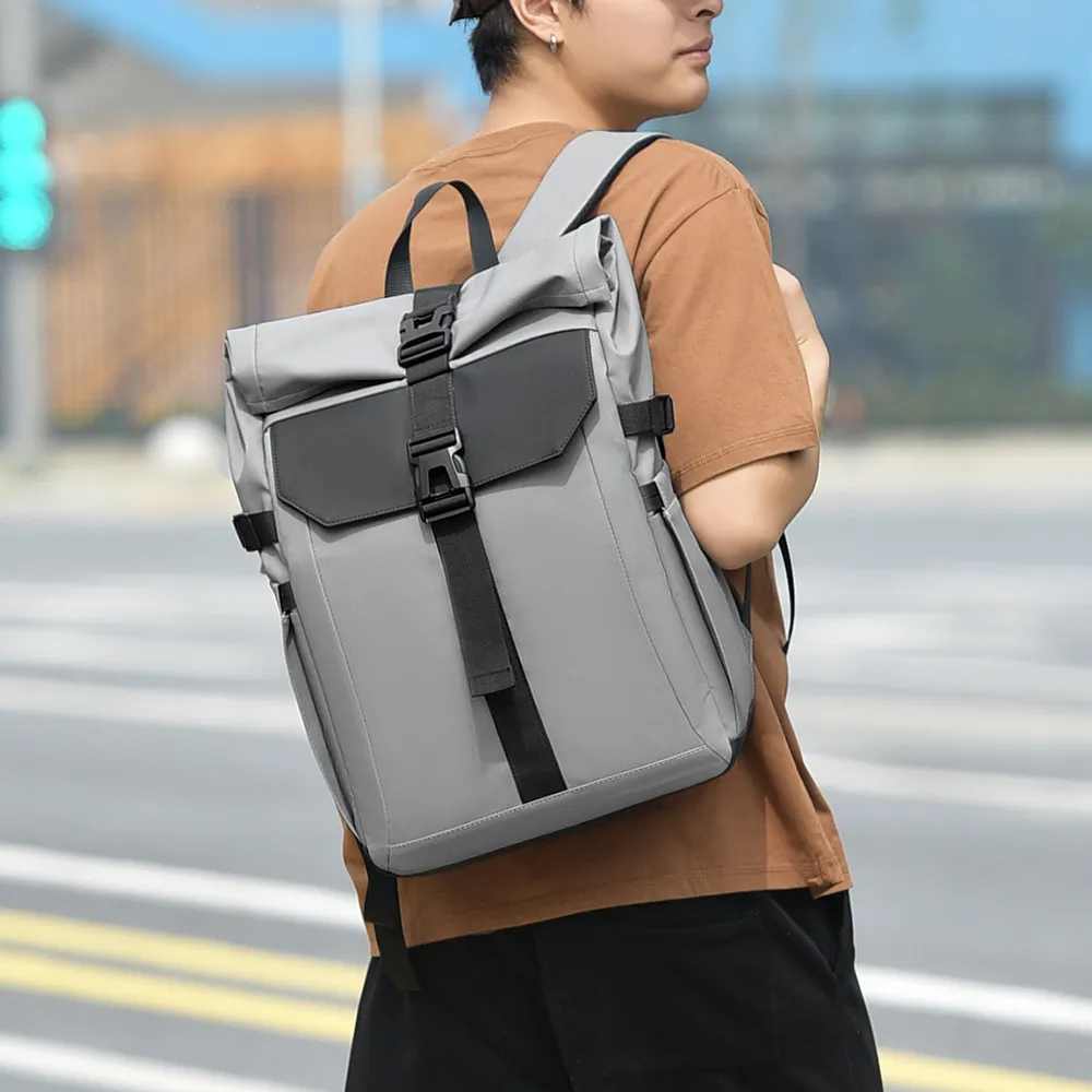 Men's Multifunctional Backpack, Simple Business Style, Large Capacity Laptop Bag, Short Trip Travel Backpack, Student School Bag thumbnail 2
