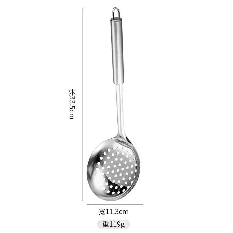Stainless Steel Kitchen Utensil Set - Spatula, Spoon, Colander - Heavy Duty Cooking Tools for Home Chefs thumbnail 7