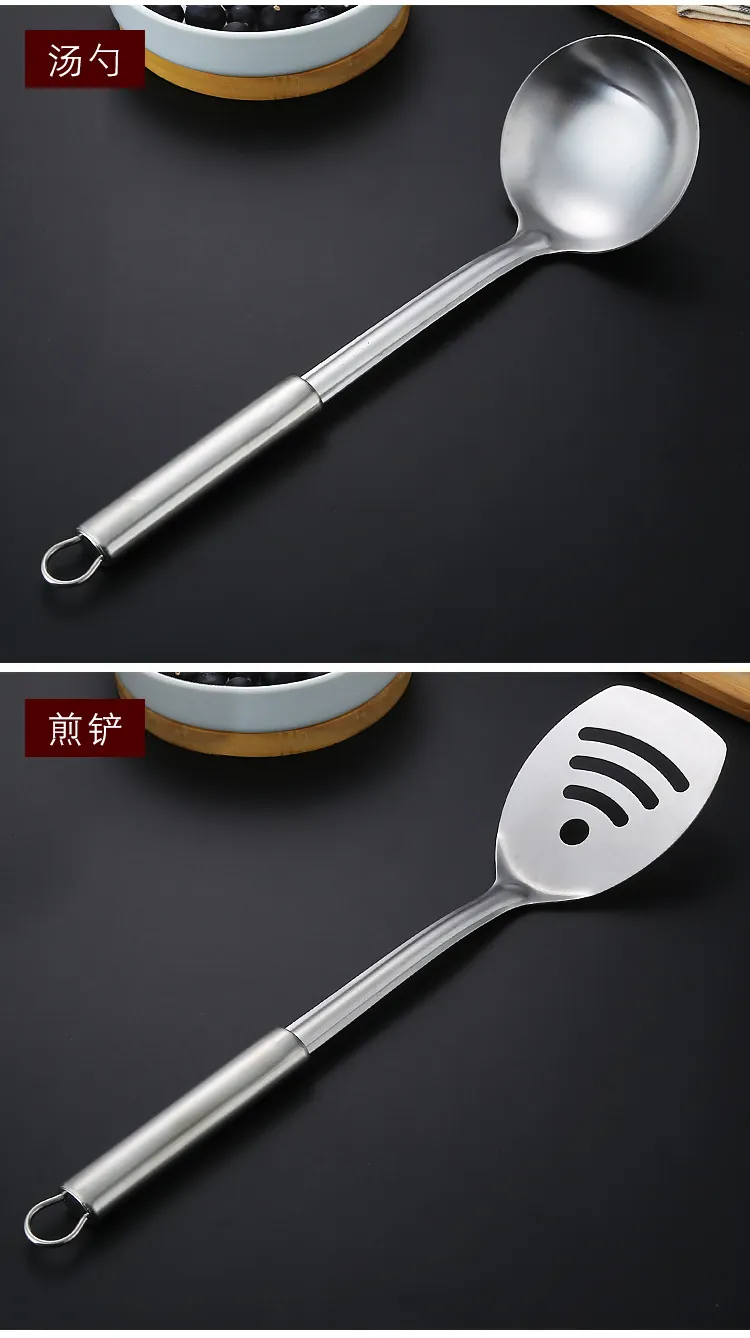 Stainless Steel Kitchen Utensil Set - Spatula, Spoon, Colander - Heavy Duty Cooking Tools for Home Chefs showcase 16