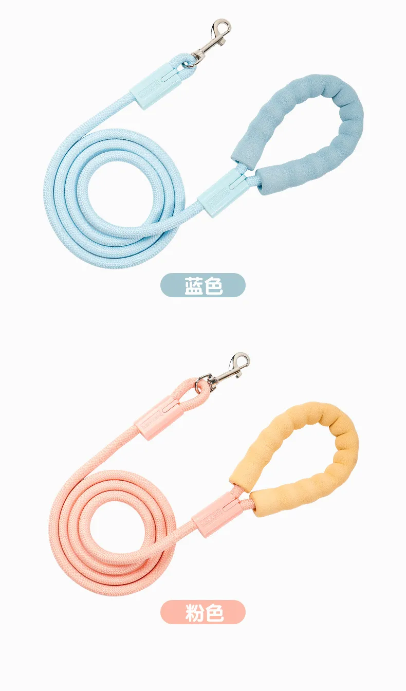 Durable Dog Rope Leash - Heavy Duty Nylon Braided Pet Traction Rope for Walking, Training, and Outdoor Activities - Colorful and Comfortable Grip showcase 9