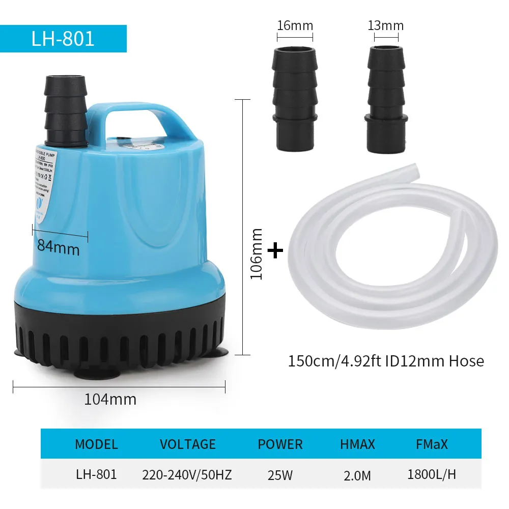 Aquarium Submersible Water Pump - Bottom Suction Fish Tank Circulation Pump for Water Change, Filtration, Oxygenation - Quiet & Efficient thumbnail 6