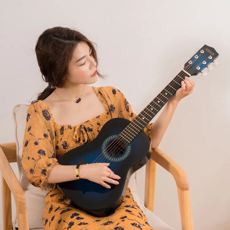 30/36 Inch Acoustic Folk Guitar for Beginners, Students, and Novices - Rounded Corner Design, Ideal Practice Instrument for Aspiring Guitarists thumbnail 3