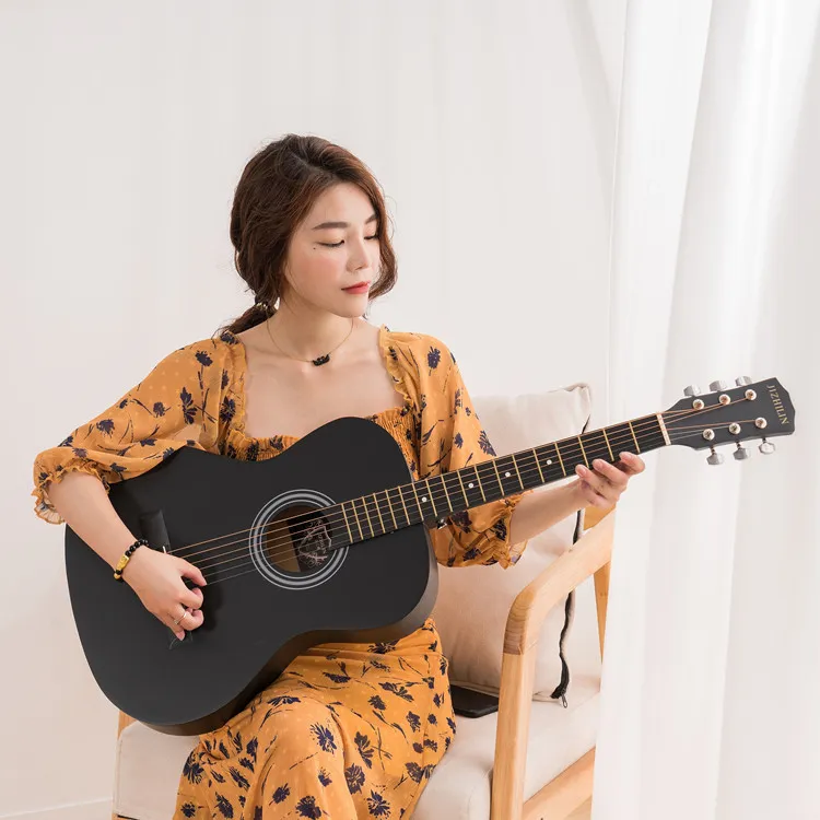 30/36 Inch Acoustic Folk Guitar for Beginners, Students, and Novices - Rounded Corner Design, Ideal Practice Instrument for Aspiring Guitarists thumbnail 4
