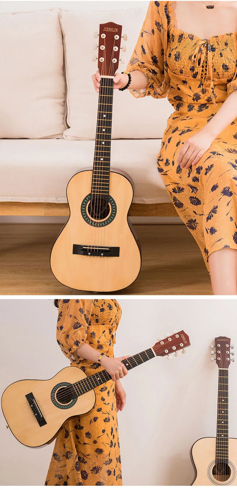 30/36 Inch Acoustic Folk Guitar for Beginners, Students, and Novices - Rounded Corner Design, Ideal Practice Instrument for Aspiring Guitarists showcase 19