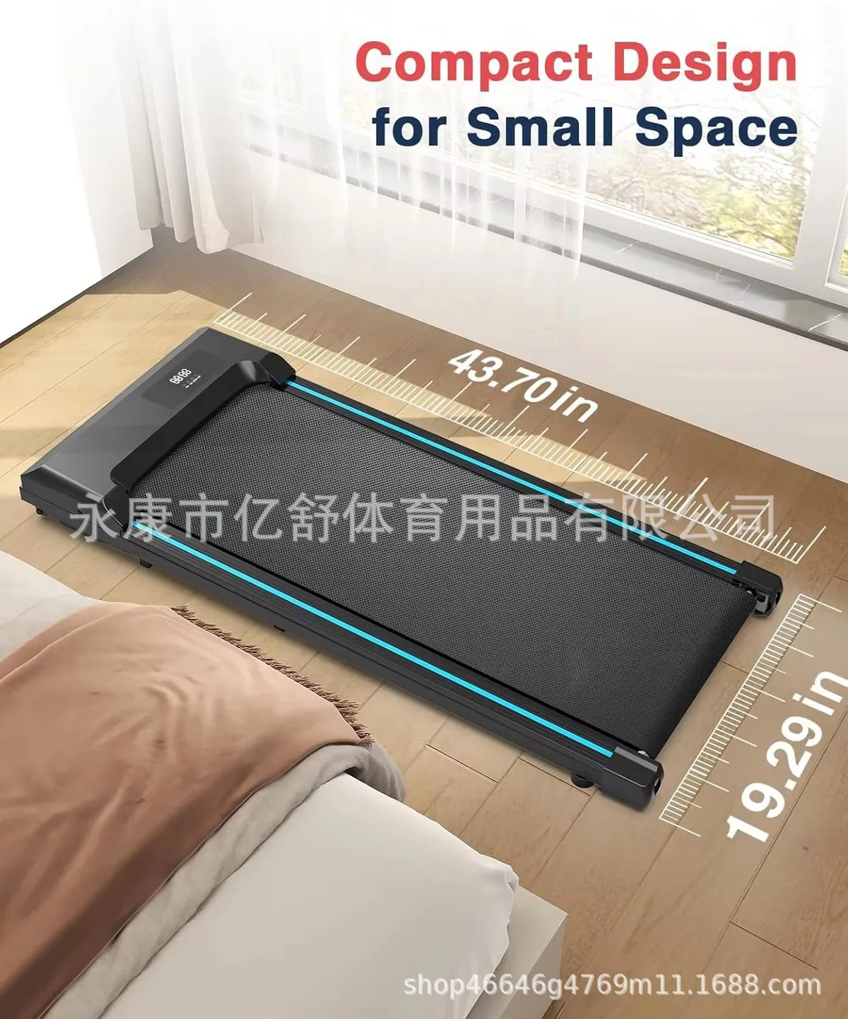 Foldable Treadmill Walking Machine - Compact Electric Indoor Fitness Equipment for Home Gym - Silent, Space-Saving Design for Cardio Workout showcase 2