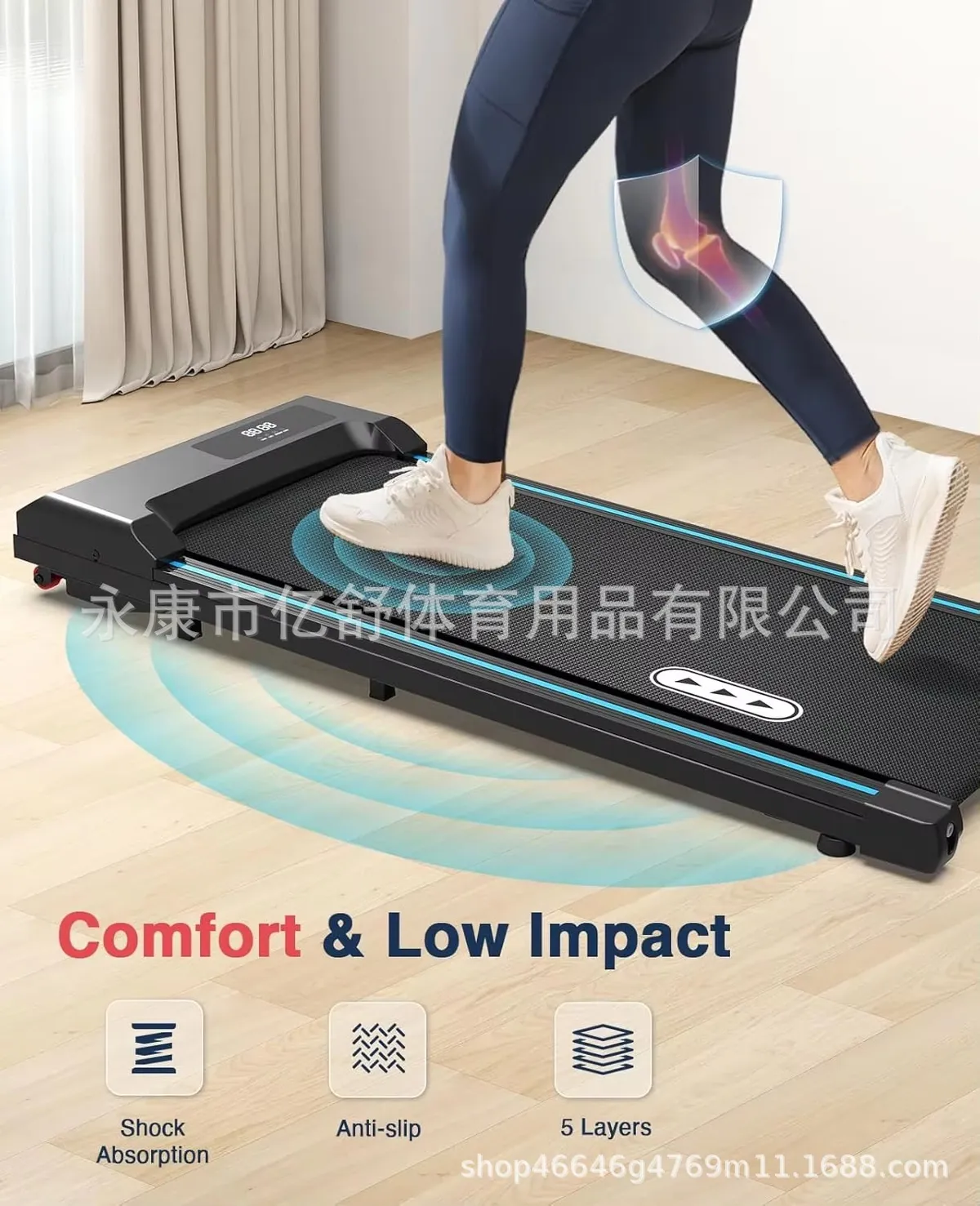 Foldable Treadmill Walking Machine - Compact Electric Indoor Fitness Equipment for Home Gym - Silent, Space-Saving Design for Cardio Workout showcase 7