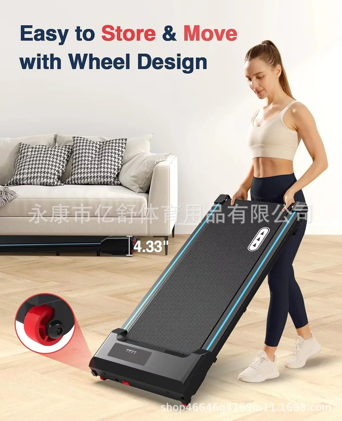 Foldable Treadmill Walking Machine - Compact Electric Indoor Fitness Equipment for Home Gym - Silent, Space-Saving Design for Cardio Workout showcase 5