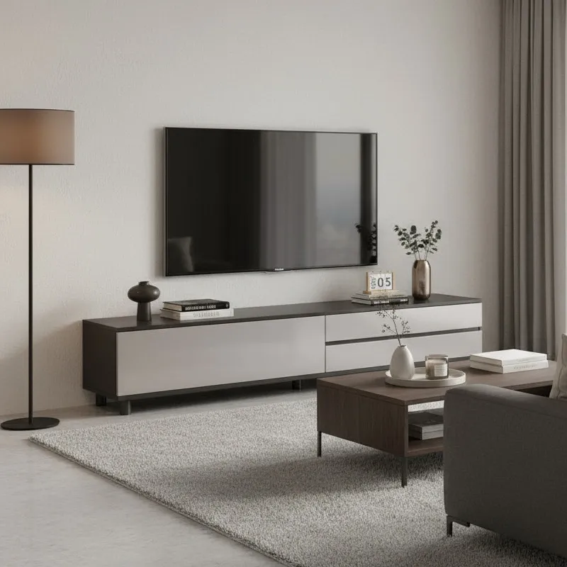 Modern Minimalist TV Cabinet Storage Cabinet for Living Room - Small Apartment Luxury Floor Standing Media Console
