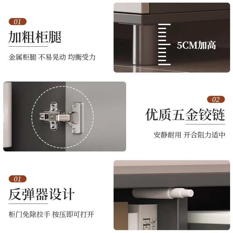 Modern Minimalist TV Cabinet Storage Cabinet for Living Room - Small Apartment Luxury Floor Standing Media Console thumbnail 4