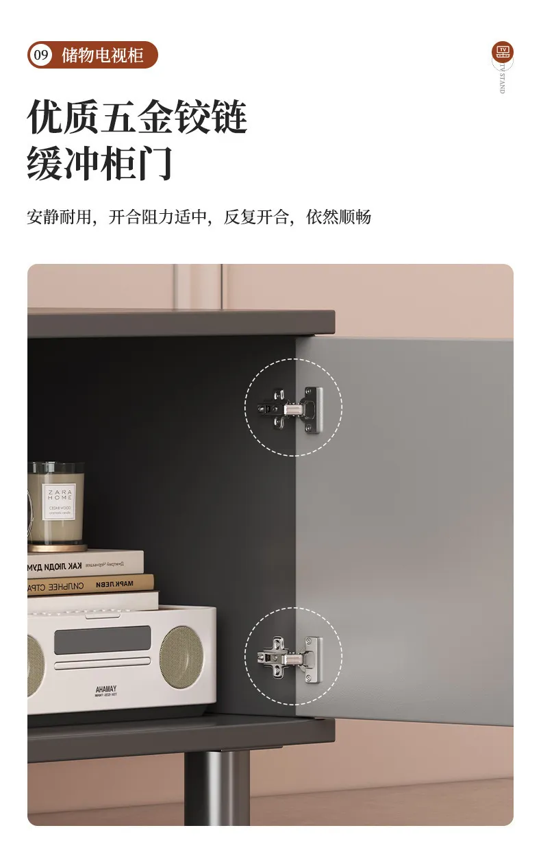 Modern Minimalist TV Cabinet Storage Cabinet for Living Room - Small Apartment Luxury Floor Standing Media Console showcase 11