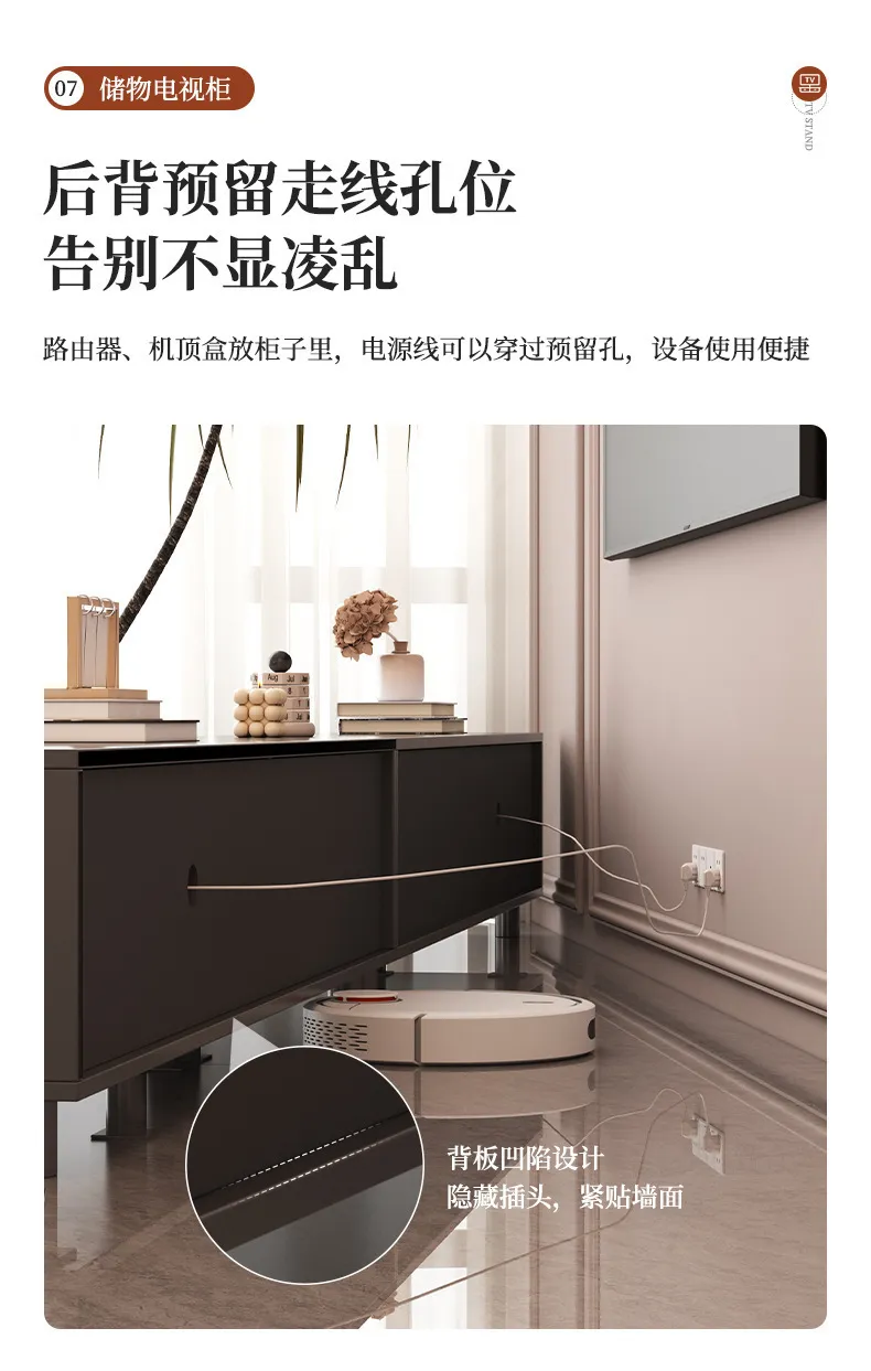 Modern Minimalist TV Cabinet Storage Cabinet for Living Room - Small Apartment Luxury Floor Standing Media Console showcase 9