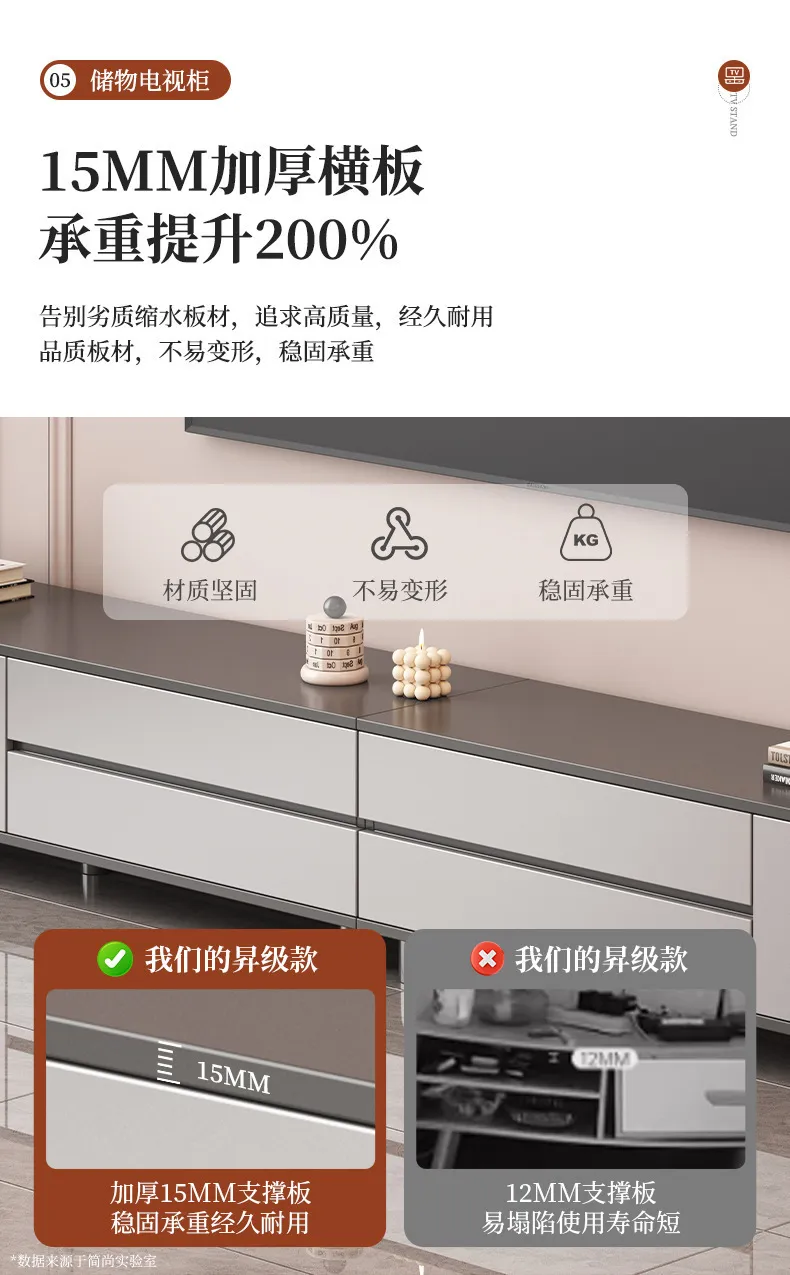 Modern Minimalist TV Cabinet Storage Cabinet for Living Room - Small Apartment Luxury Floor Standing Media Console showcase 7