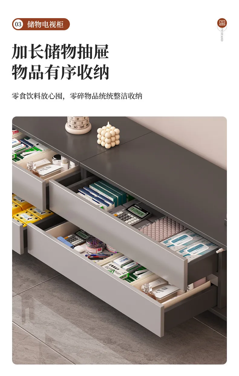 Modern Minimalist TV Cabinet Storage Cabinet for Living Room - Small Apartment Luxury Floor Standing Media Console showcase 5