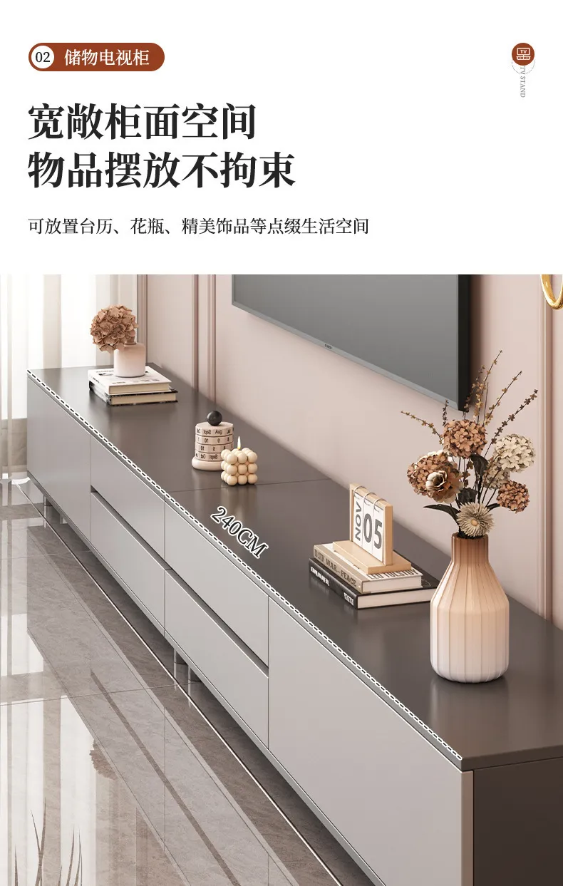 Modern Minimalist TV Cabinet Storage Cabinet for Living Room - Small Apartment Luxury Floor Standing Media Console showcase 4