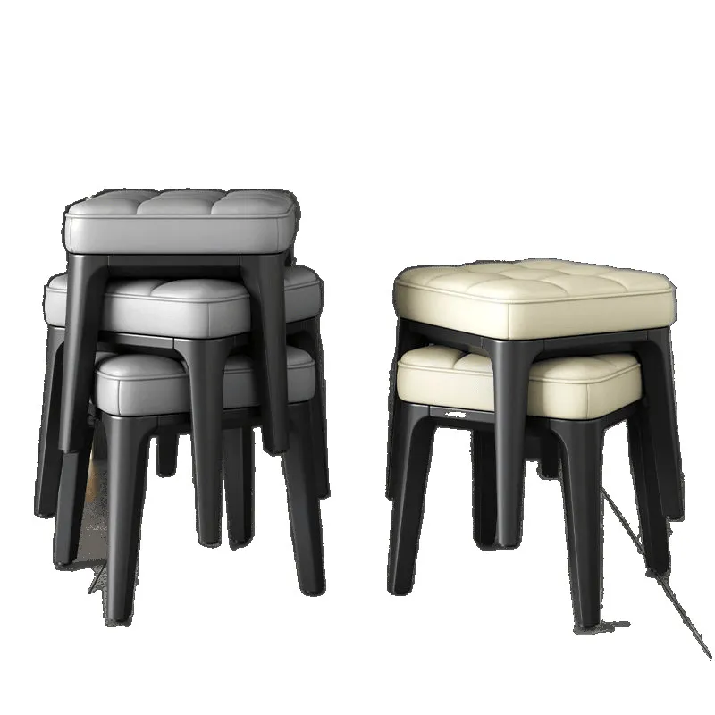 Stackable Low Stools - Versatile Seating for Living Room, Tea Table, Kids, and Home - Thickened Sofa Stools, Square Design thumbnail 5