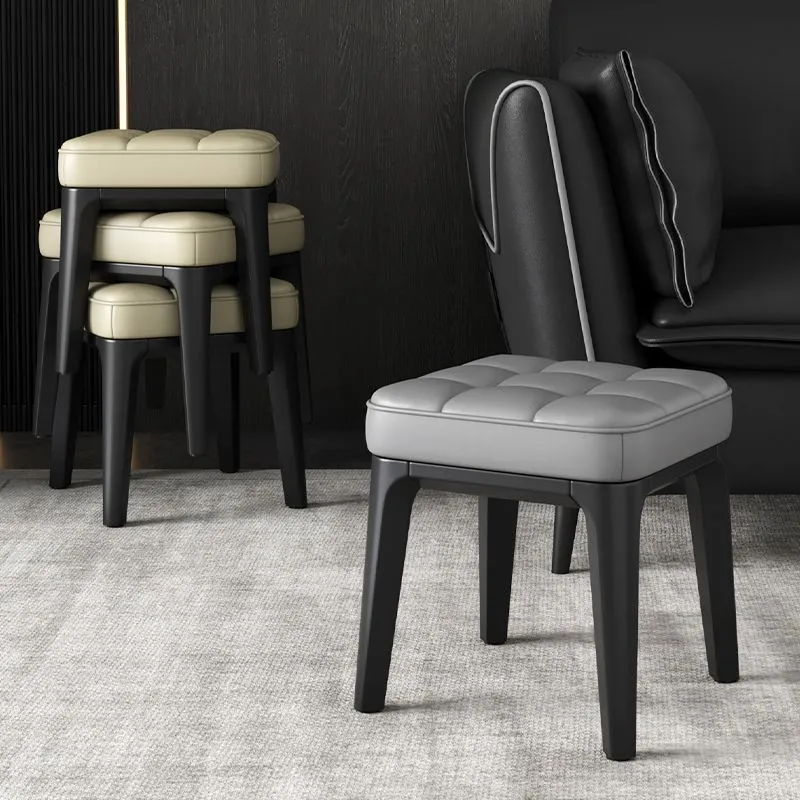 Stackable Low Stools - Versatile Seating for Living Room, Tea Table, Kids, and Home - Thickened Sofa Stools, Square Design