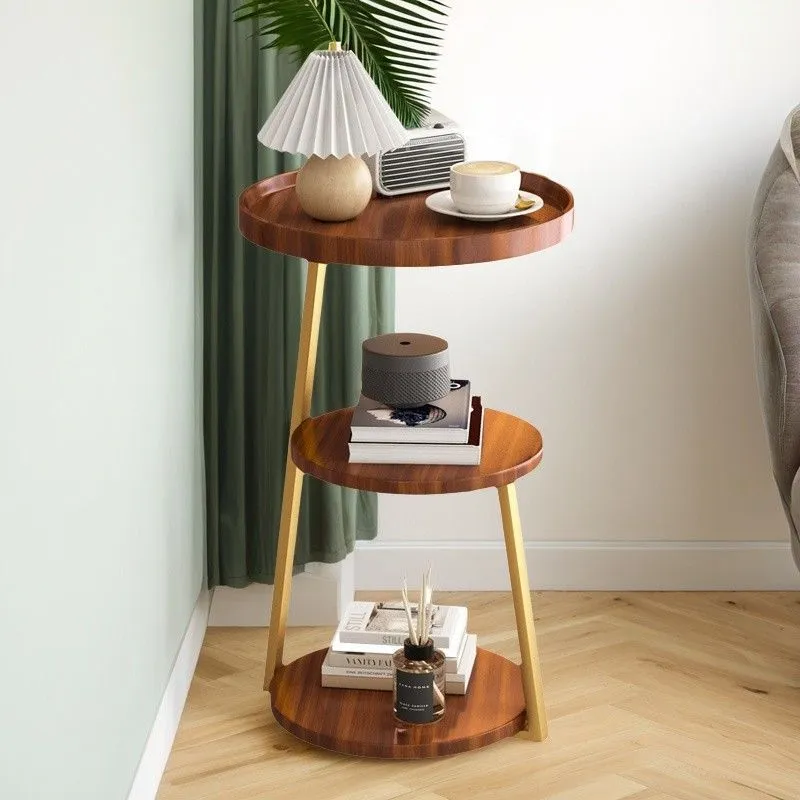 Modern Nordic Style Small Coffee Table Sofa Side Table Living Room Home Small Apartment Bedside Table Simple Corner Table Side Cabinet Small Round Table thumbnail 2