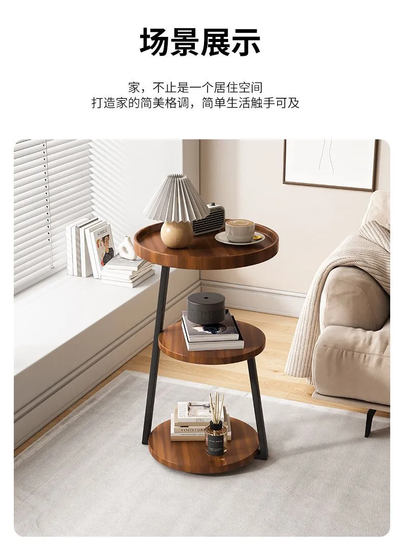 Modern Nordic Style Small Coffee Table Sofa Side Table Living Room Home Small Apartment Bedside Table Simple Corner Table Side Cabinet Small Round Table showcase 17