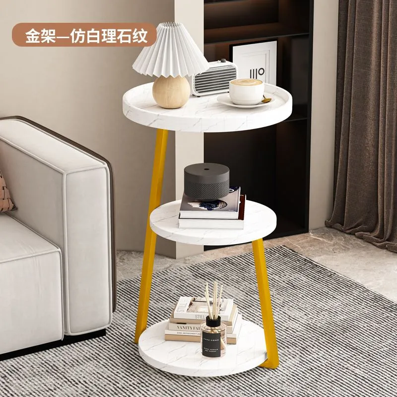 Modern Nordic Style Small Coffee Table Sofa Side Table Living Room Home Small Apartment Bedside Table Simple Corner Table Side Cabinet Small Round Table thumbnail 9