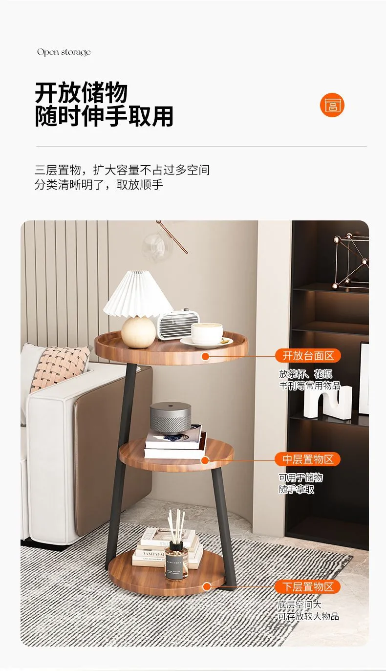 Modern Nordic Style Small Coffee Table Sofa Side Table Living Room Home Small Apartment Bedside Table Simple Corner Table Side Cabinet Small Round Table showcase 11