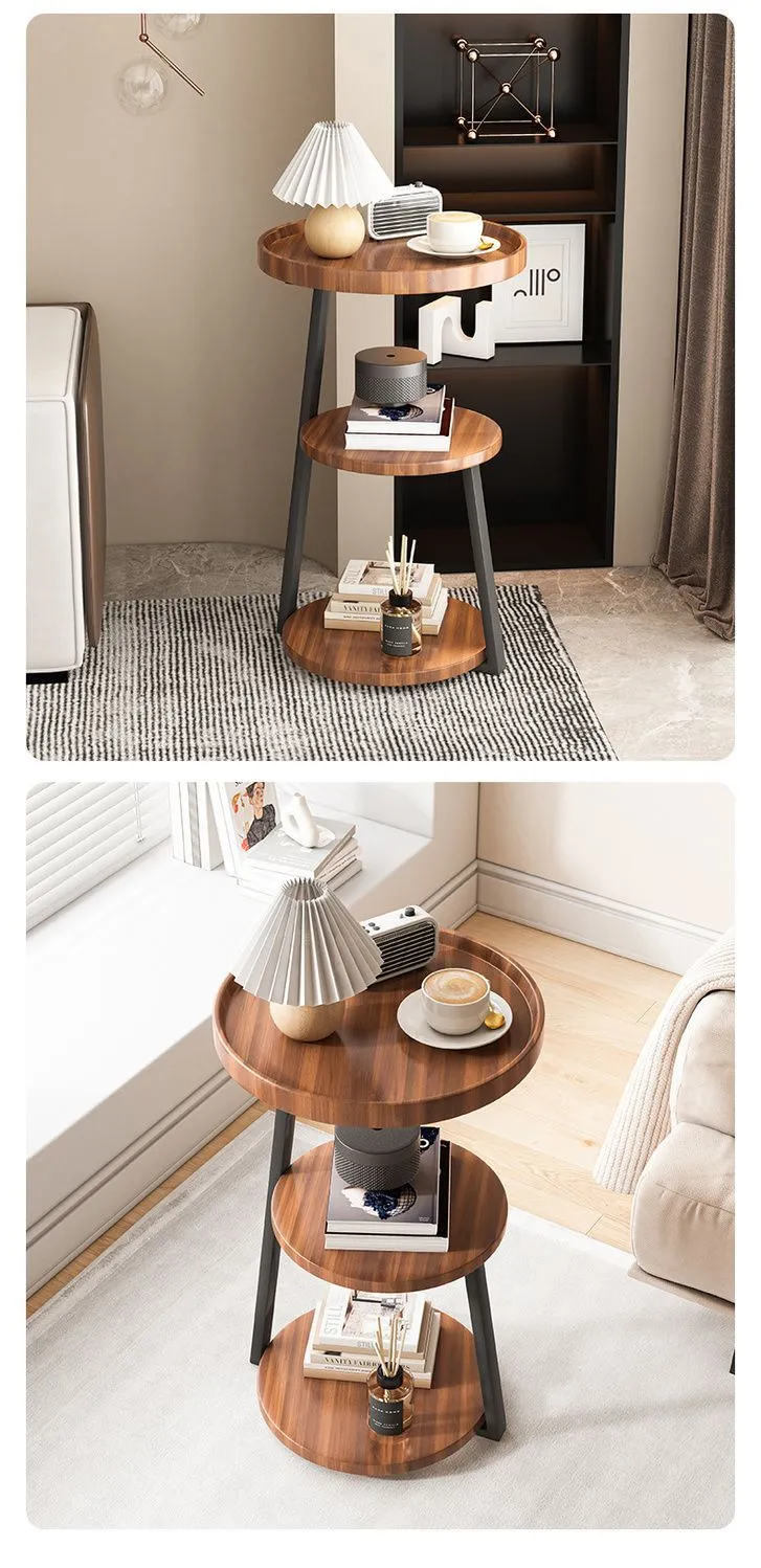 Modern Nordic Style Small Coffee Table Sofa Side Table Living Room Home Small Apartment Bedside Table Simple Corner Table Side Cabinet Small Round Table showcase 18