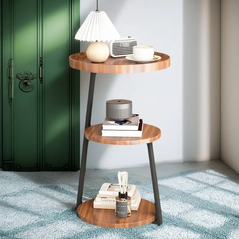 Modern Nordic Style Small Coffee Table Sofa Side Table Living Room Home Small Apartment Bedside Table Simple Corner Table Side Cabinet Small Round Table thumbnail 3