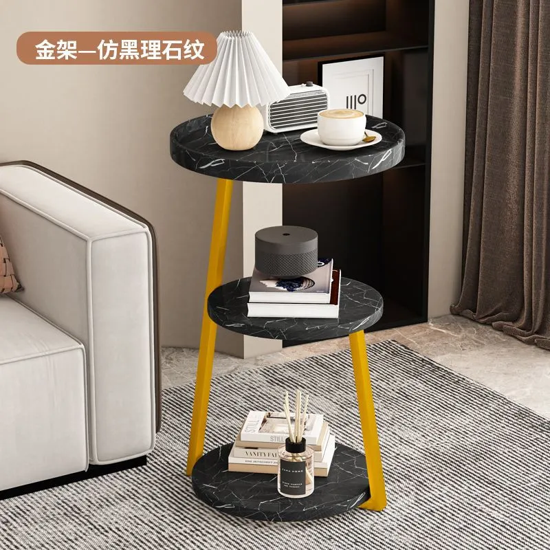 Modern Nordic Style Small Coffee Table Sofa Side Table Living Room Home Small Apartment Bedside Table Simple Corner Table Side Cabinet Small Round Table thumbnail 7