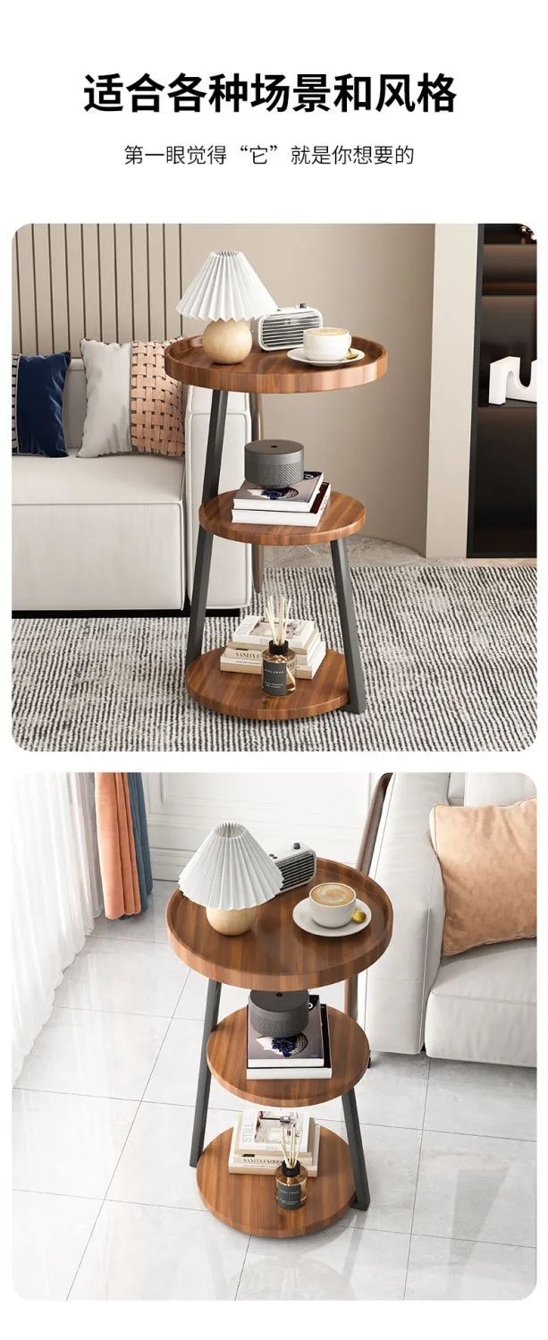 Modern Nordic Style Small Coffee Table Sofa Side Table Living Room Home Small Apartment Bedside Table Simple Corner Table Side Cabinet Small Round Table showcase 10