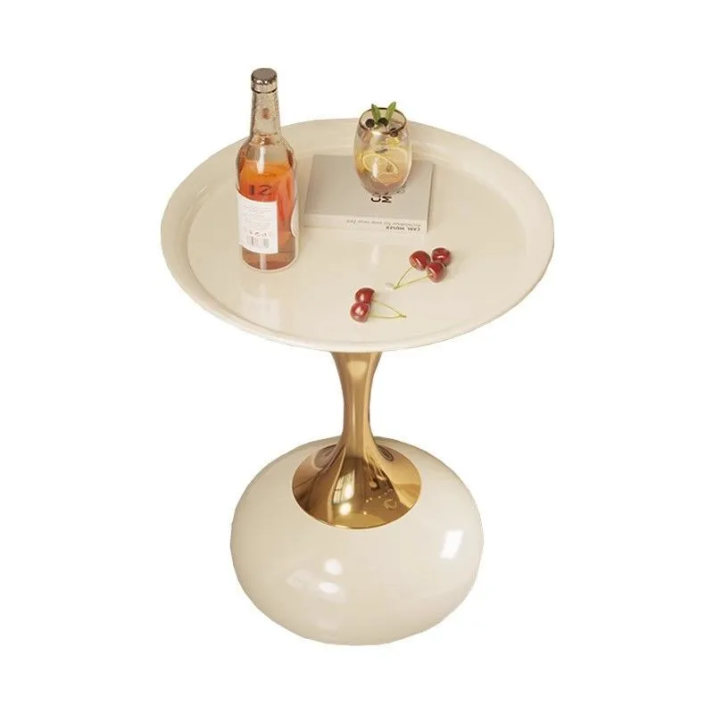 Modern Round Sofa Side Table - Light Luxury Wrought Iron Coffee Table for Living Room, Bedroom Bedside, Mobile End Table, High-End Home Decor thumbnail 5