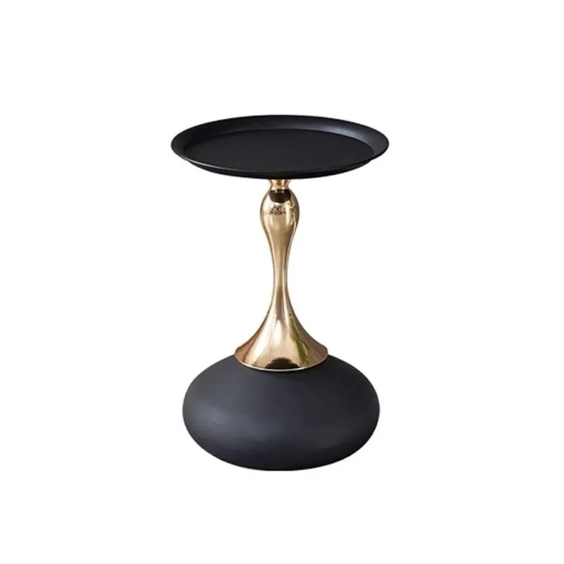 Modern Round Sofa Side Table - Light Luxury Wrought Iron Coffee Table for Living Room, Bedroom Bedside, Mobile End Table, High-End Home Decor thumbnail 4