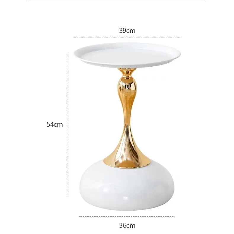 Modern Round Sofa Side Table - Light Luxury Wrought Iron Coffee Table for Living Room, Bedroom Bedside, Mobile End Table, High-End Home Decor showcase 10