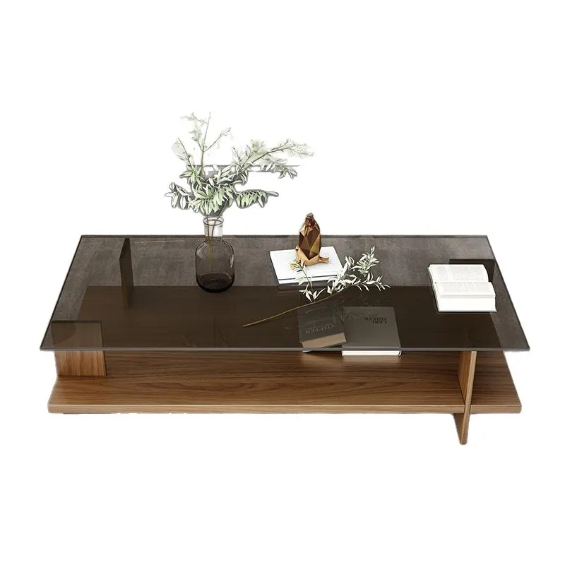 Modern Minimalist Coffee Table for Living Room Home Office - Small Apartment Tempered Glass Nordic Style Tea Table thumbnail 5