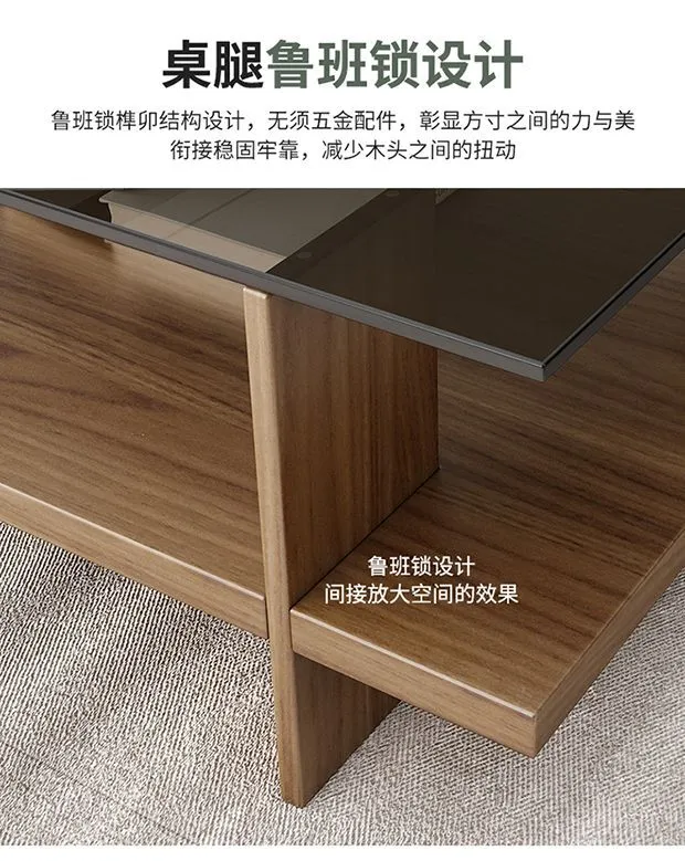 Modern Minimalist Coffee Table for Living Room Home Office - Small Apartment Tempered Glass Nordic Style Tea Table showcase 3